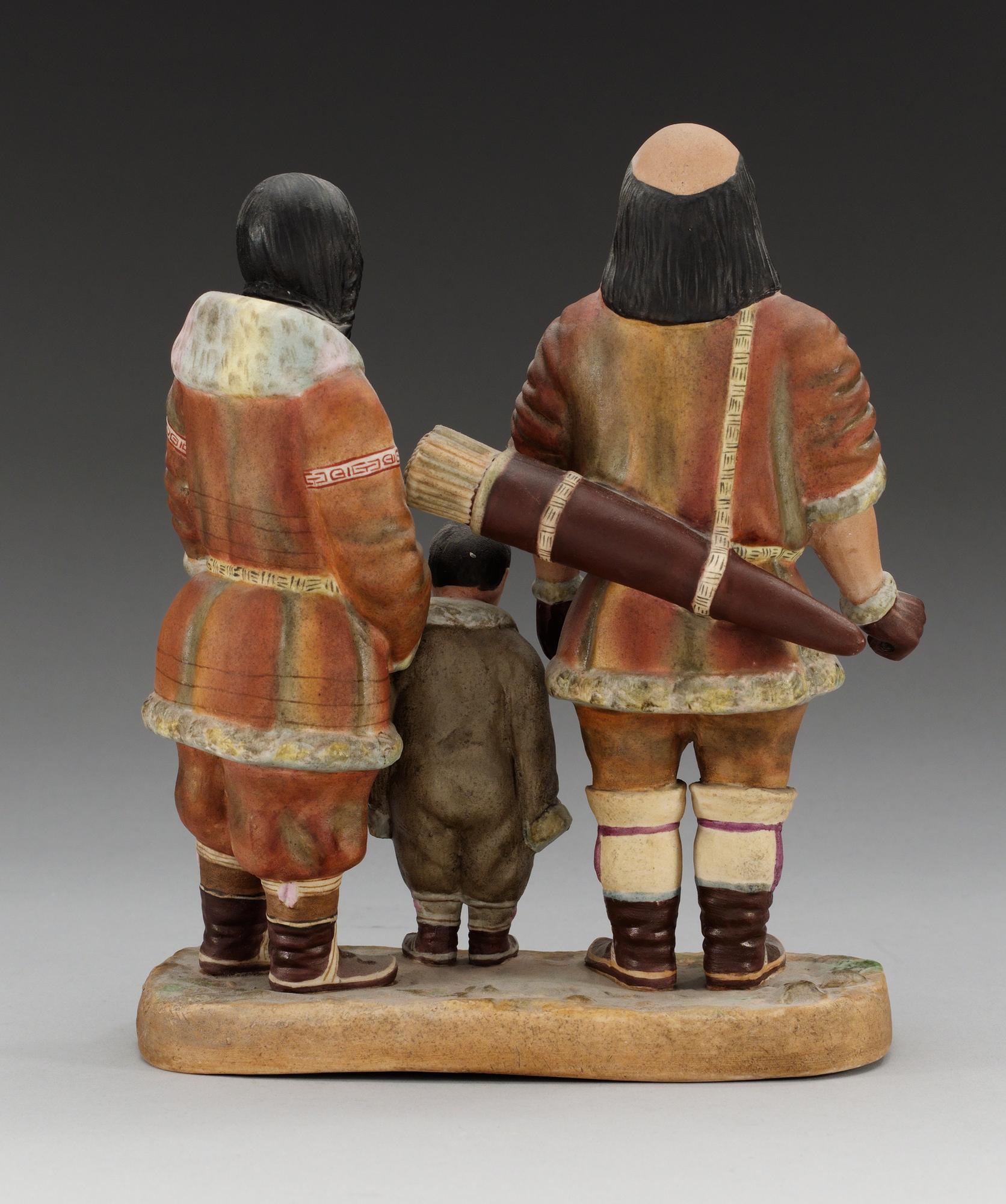 An unmarked Russian figure depicting Deer-raising Chukchi, ca 1900.