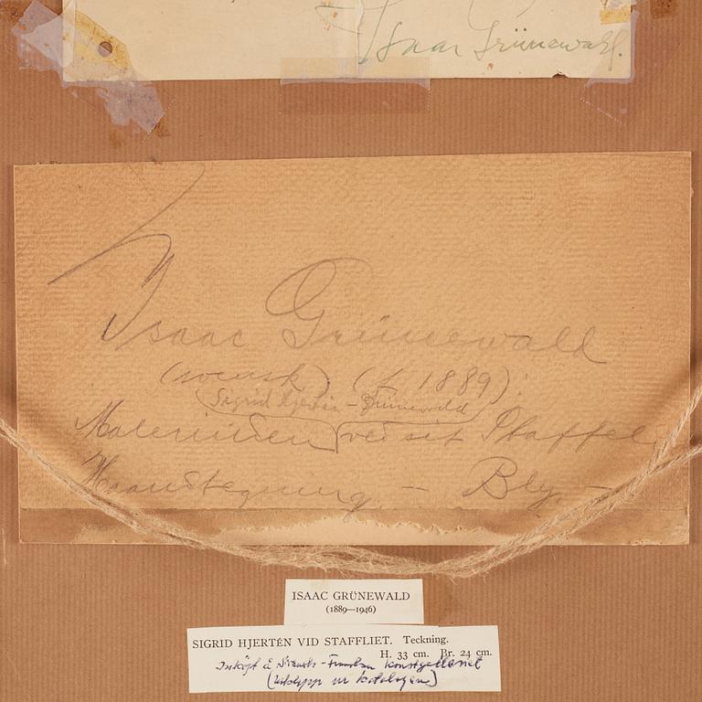 Isaac Grünewald, "Sigrid Hjertén vid staffliet".