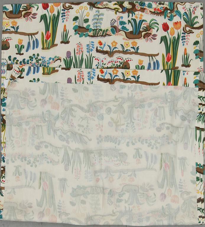 GARDINLÄNGDER, ett par, "Primavera", Josef Frank, Svenskt Tenn.