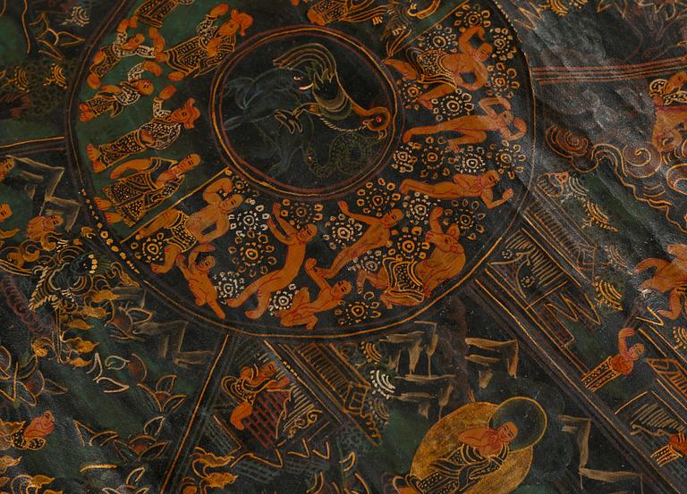 TANKA, blandteknik, orientalisk, 1800/1900-tal.