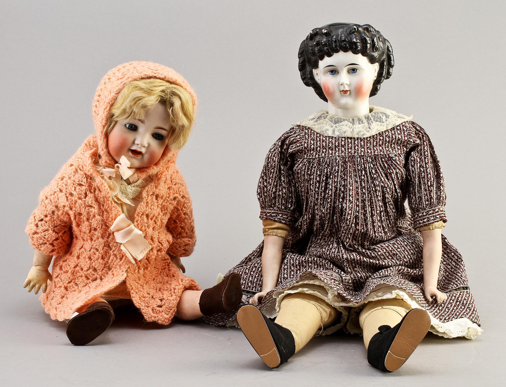 FLICKDOCKA, porslin, 1800/1900-tal samt FLICKDOCKA, biskvi, Simon & Halbig 126, ca 1915.