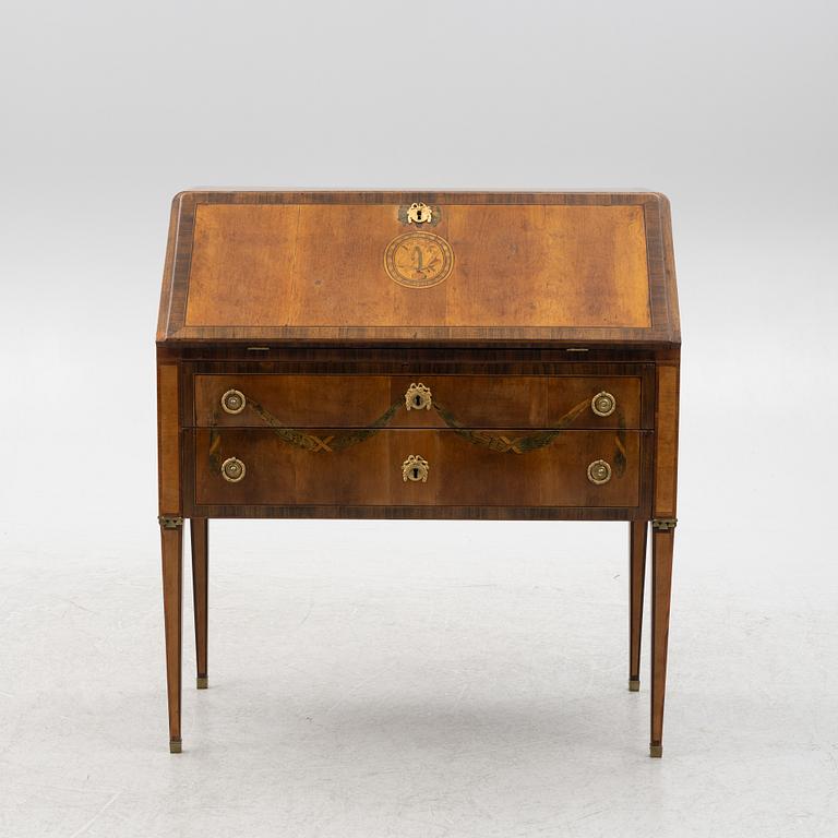 Sekretär, tillskriven Jonas Hultsten (mästare i Stockholm 1773-94), Gustaviansk.