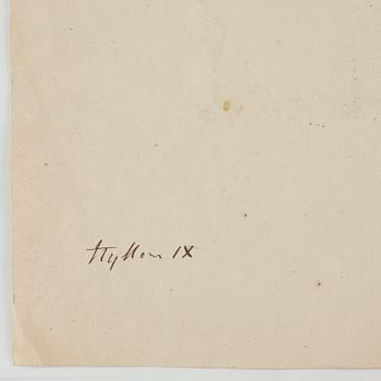 MARTEN DE VOS, hans krets. Osignerad. Bild 24 x 17,5 cm (Uppklistrad på papper 47,5 x 35 cm).