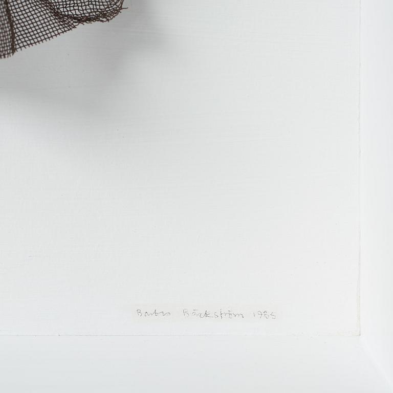 BARBRO BÄCKSTRÖM, scupture, signed on the frame and dated 1985.
