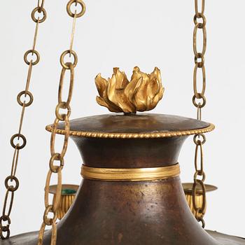 A Swedish Empire 19th century eight-light hanging-lamp.
