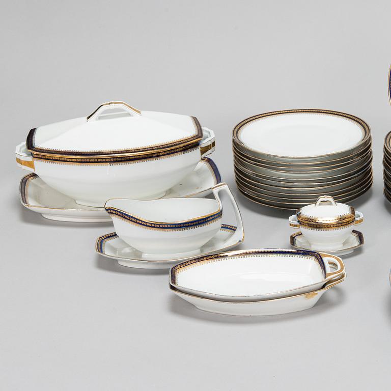Dinner ware, porcelain, 57 pcs, Kuznetsov, Dmitrov factory, Russia 1894-1917.