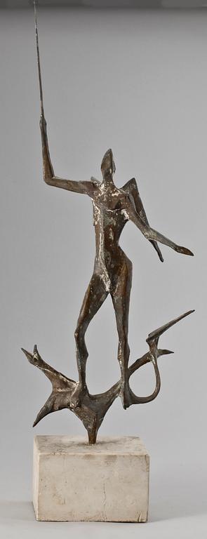 REMO ROSSI, skulptur, brons. Sign.