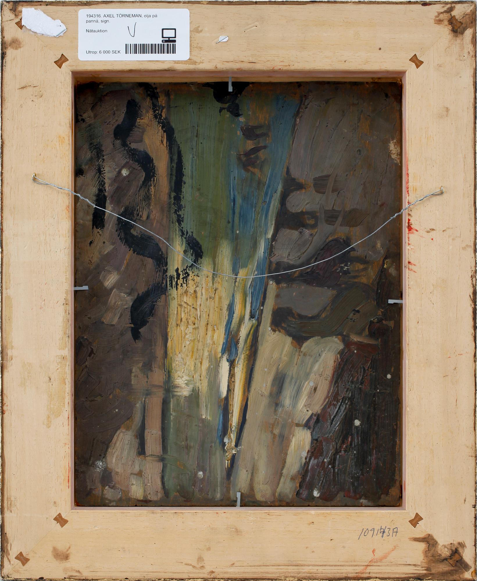 AXEL TÖRNEMAN, olja på pannå, sign.