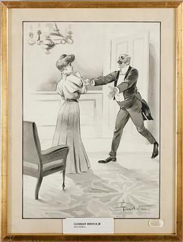 GUNNAR WIDHOLM, 3 st, akvareller, sign.