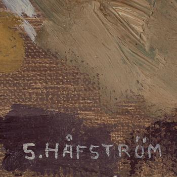 STINA HÅFSTRÖM, olja på pannå, sign.