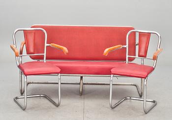 SOFFGRUPP, 3 delar, funkis,  1930-tal.