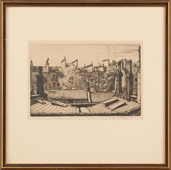 HARALD SALLBERG, 3 st, etsningar, signerade och daterade.