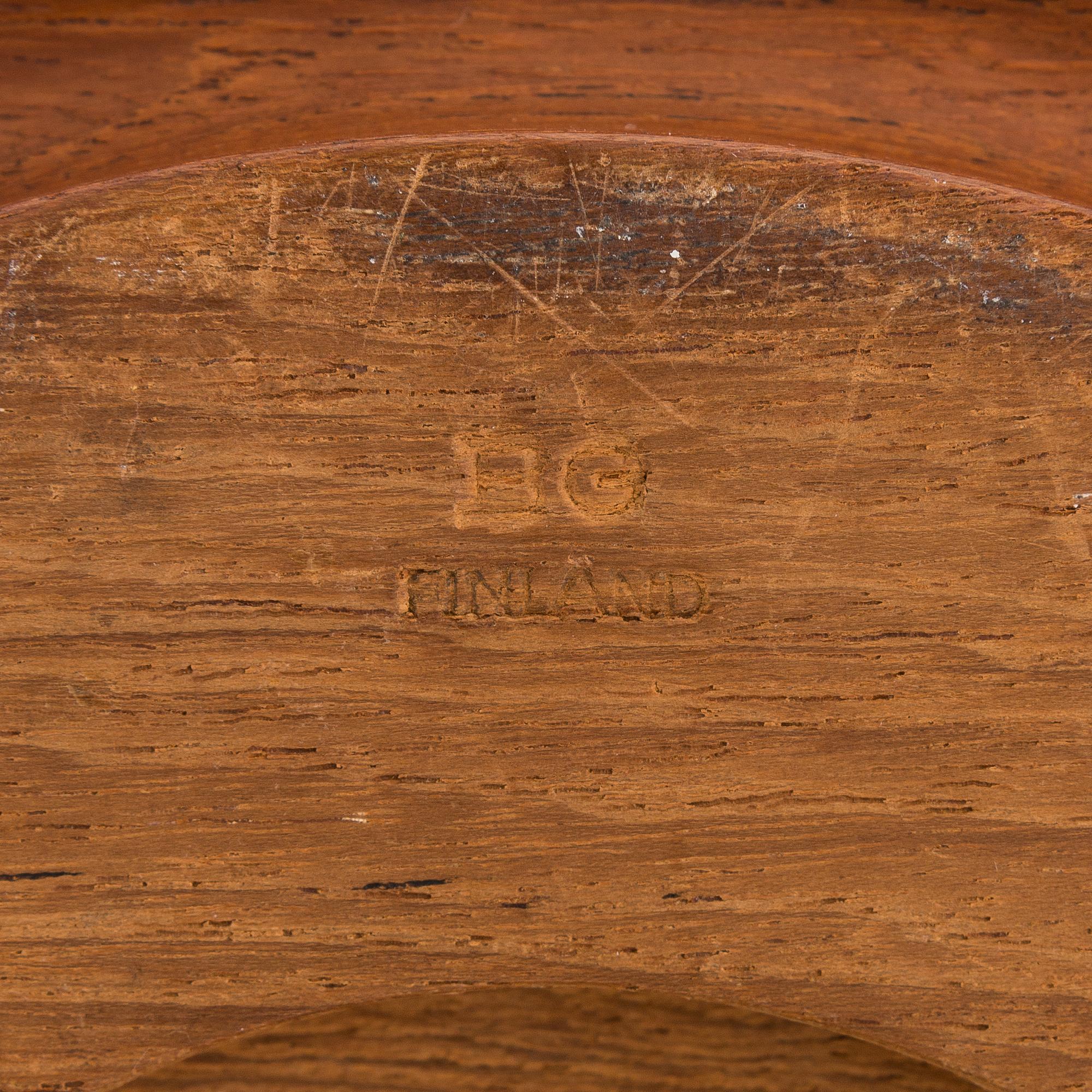 Bertel Gardberg, a teak wood serving bowl, marked BG Finland.