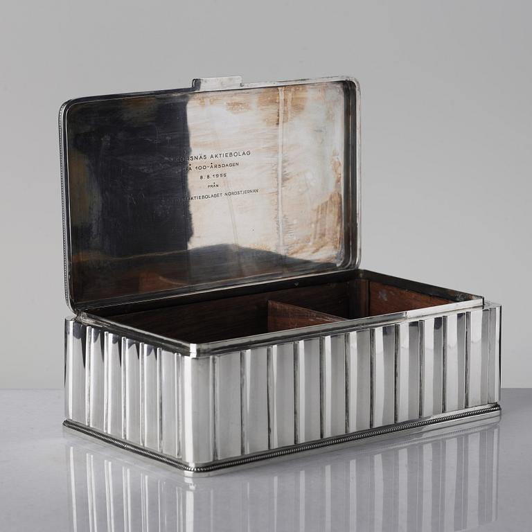Atelier Borgila, a sterling silver box, Stockholm 1955.