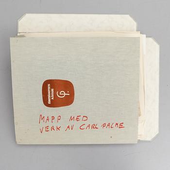 CARL PALME, mapp med träsnitt och skisser..