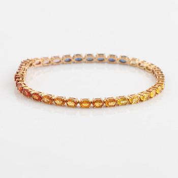 Multi coloured sapphire bracelet.