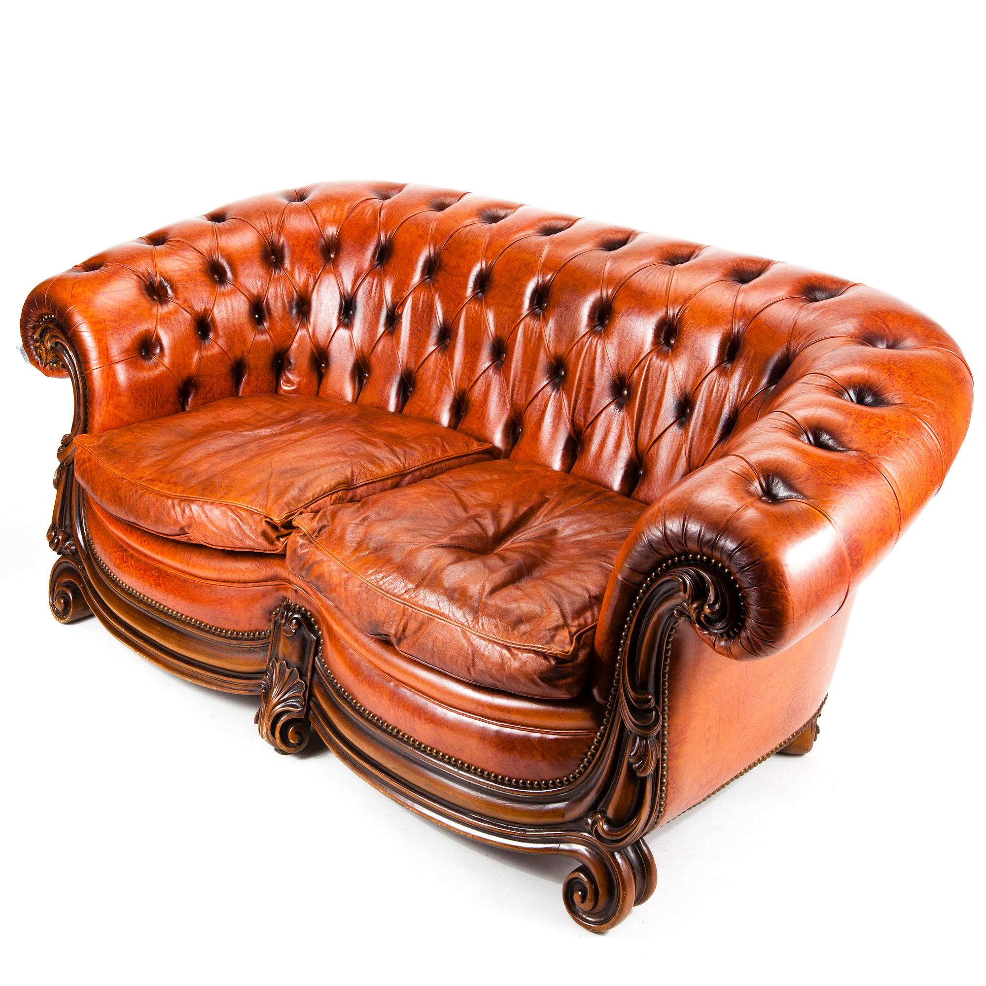 SOFFA, Chesterfield-stil, Mellaneuropa, 1900-talets slut.