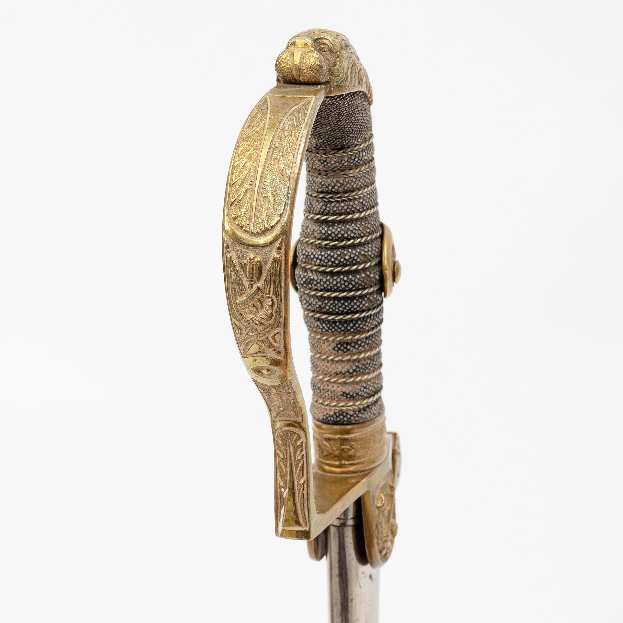 Sabel, tysk, för officer, 1800-talets slut, med balja.