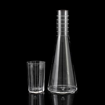 INGEGERD RÅMAN, karaff med glas, glas, Orrefors, signerade.