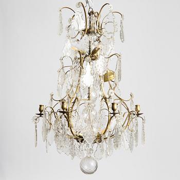 A rococo style chandelier, first half of the 20th century.