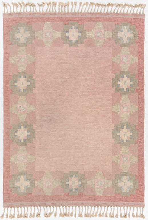 Ingegerd Silow, a flatwoven 'Yngsjö' rug, signed IS, c. 232 x 170 cm.