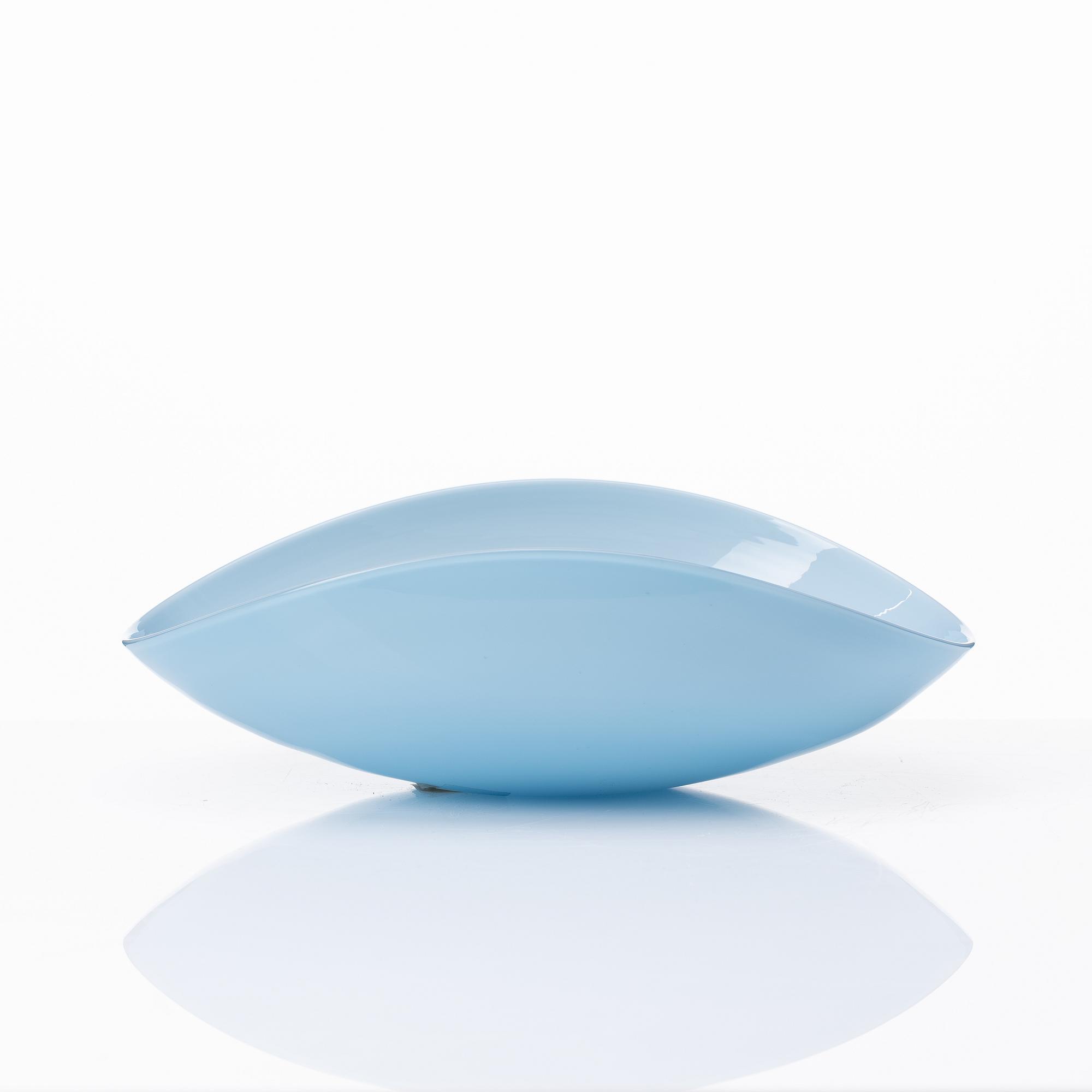 An opaque light blue bowl, Venini, Murano, Italy 1950s-60s.
