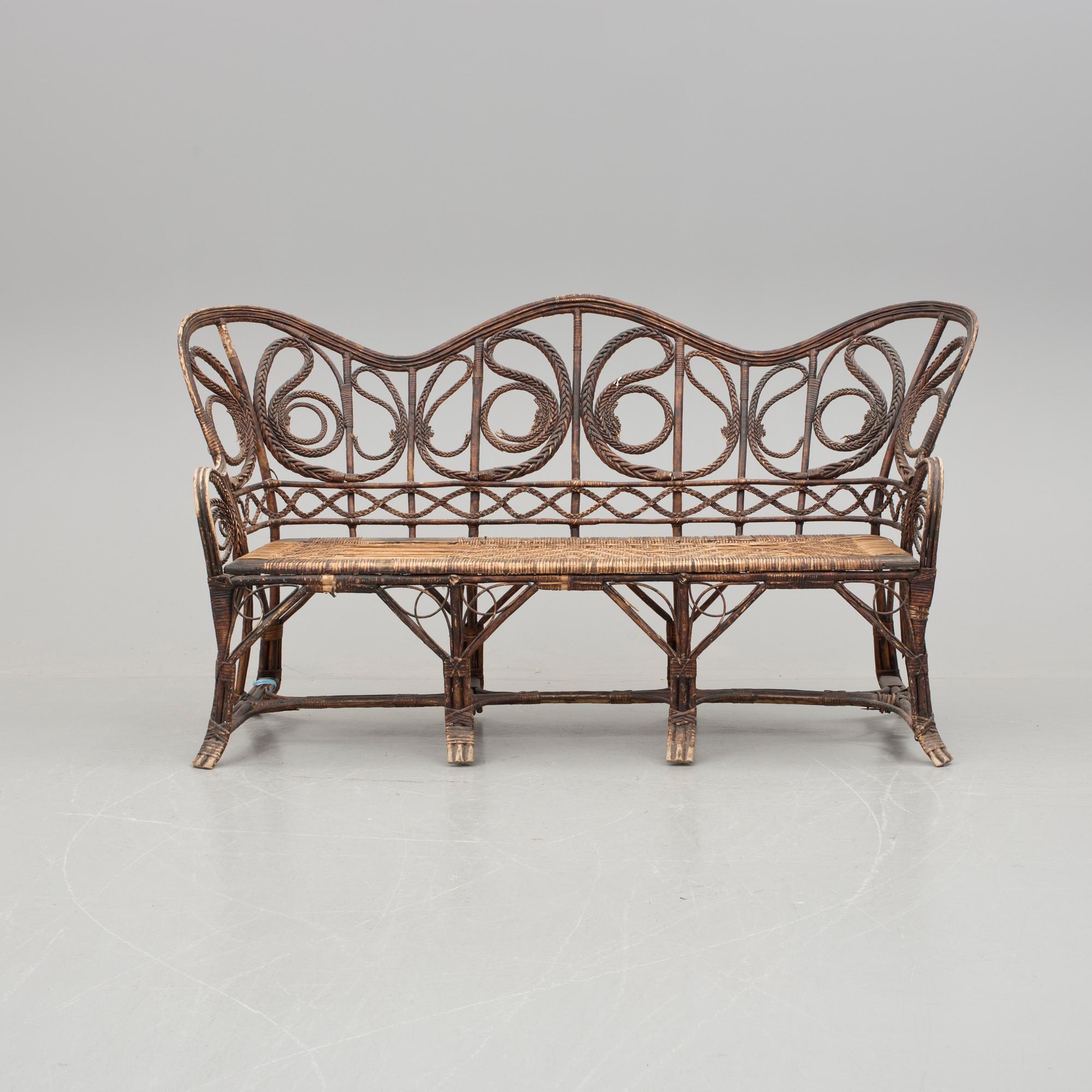 SOFFA, korgarbete, omkring 1900.