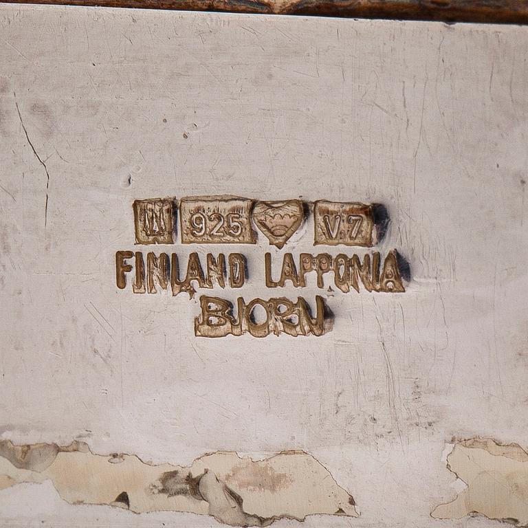 A sterling silver 'Moonbridge' bracelet and a pair of  'Shields' earrings, Lapponia 1974.