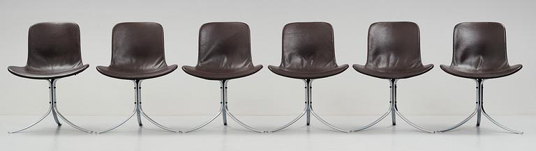 Poul Kjaerholm, stolar 6 st "PK9", E Kold Christensen, Danmark.