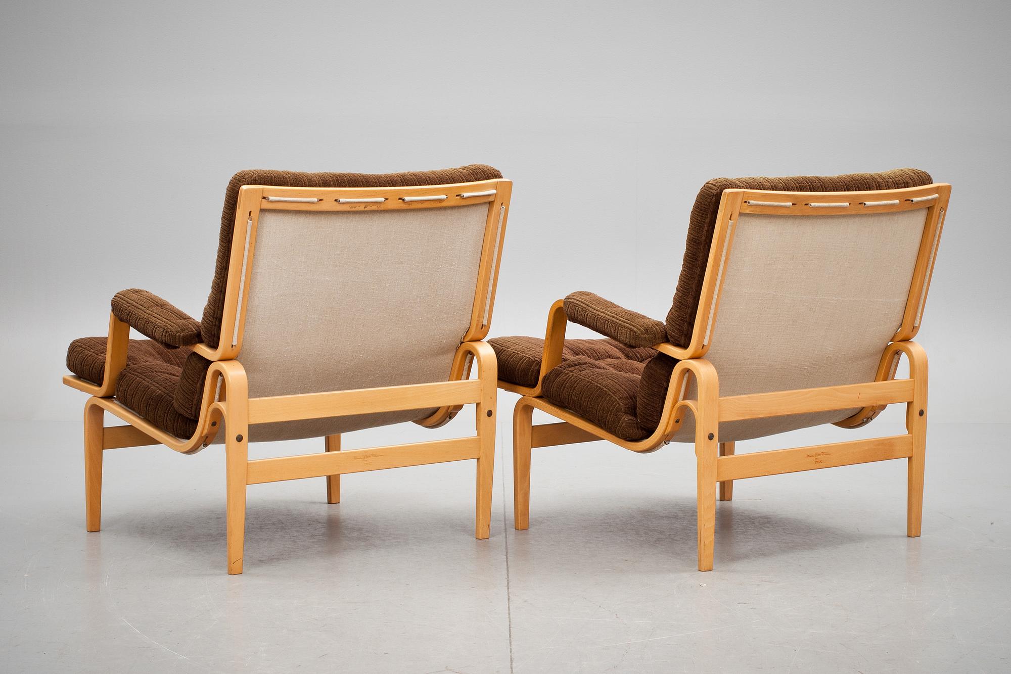 FÅTÖLJER, ett par, Bruno Mathsson, Dux, 1960/70-tal.