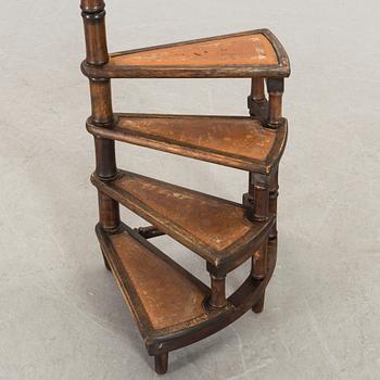 A Mahogany library ladder.