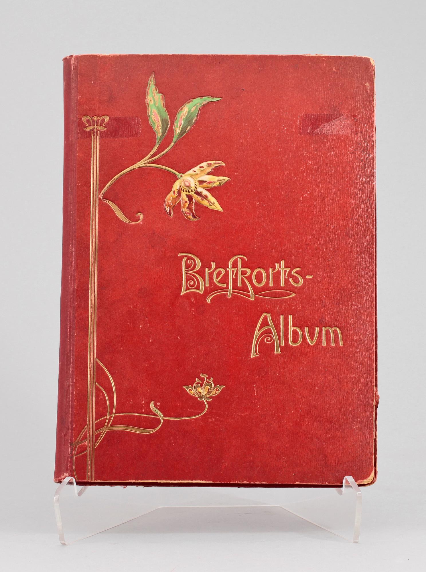 BREFKORTSALBUM MED VYKORT, ca 90 st, tidigt 1900-tal.