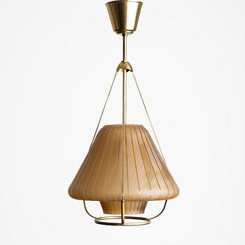 Taklampa, mässing med glaskupa, Bröderna Malmströms Metallvarufabrik, Malmö, 1900-talets första hälft.