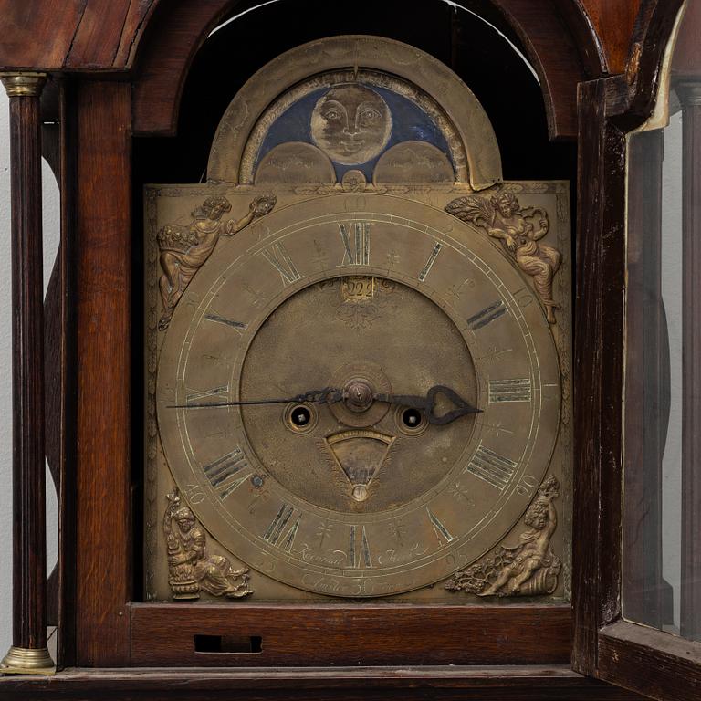 A Dutch longcase clock, 18th / 19th century.