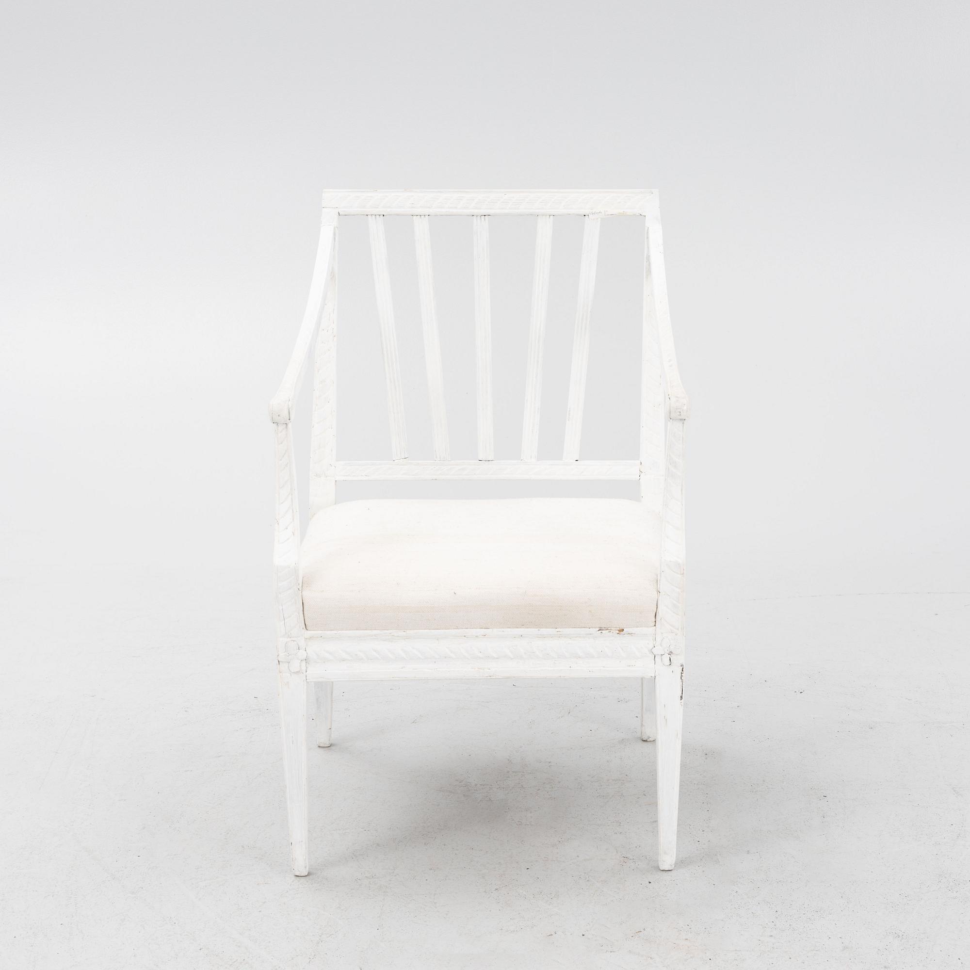 Karmstol, omkring år 1800, Sengustaviansk.