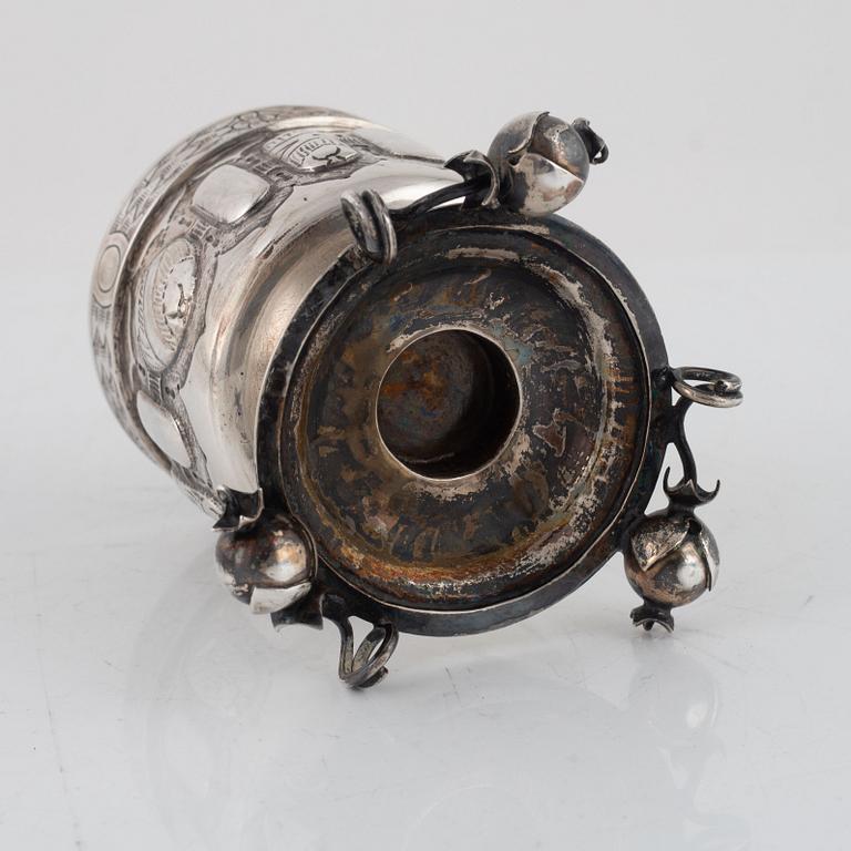 A Swedish Silver Beaker, indistinct hallmarks, Malmö, probably second half of the 19th Century.