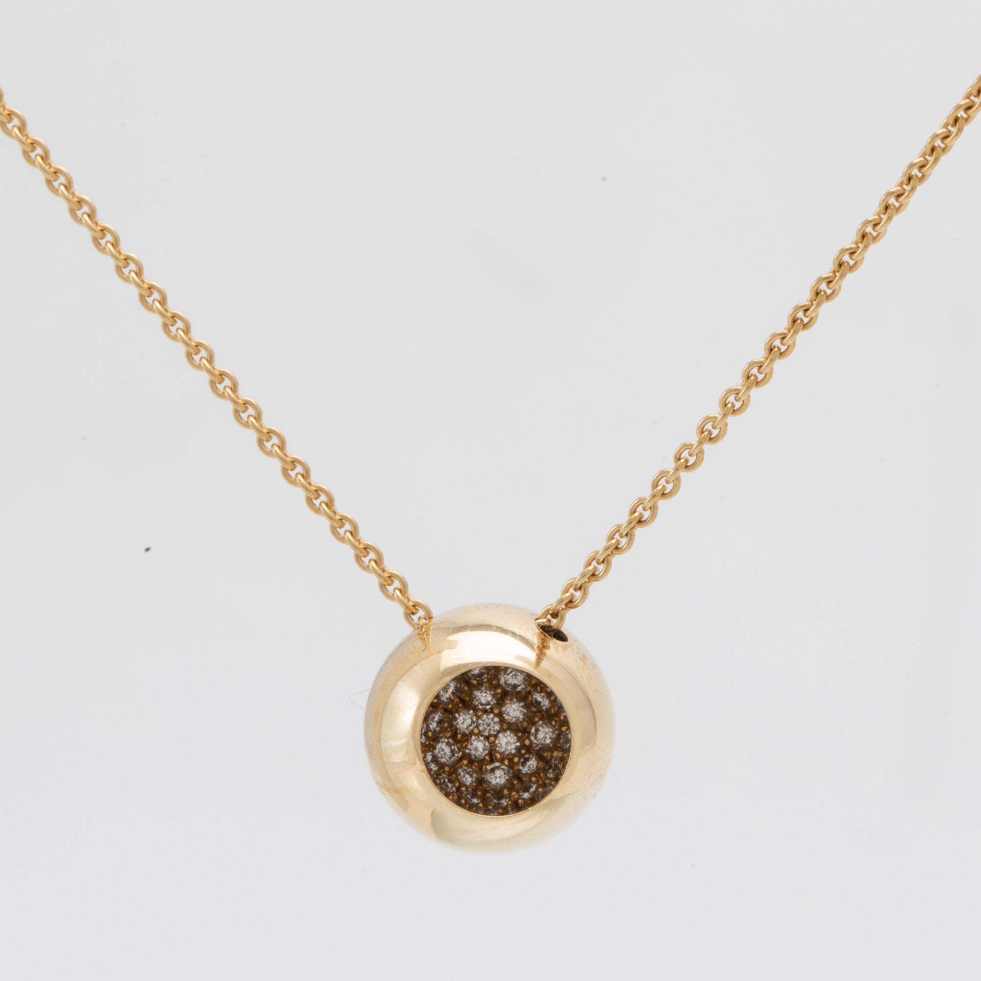 Jacqueline Rabun 18K gold necklace "Cave" set with round brilliant-cut diamonds, for Georg Jensen.