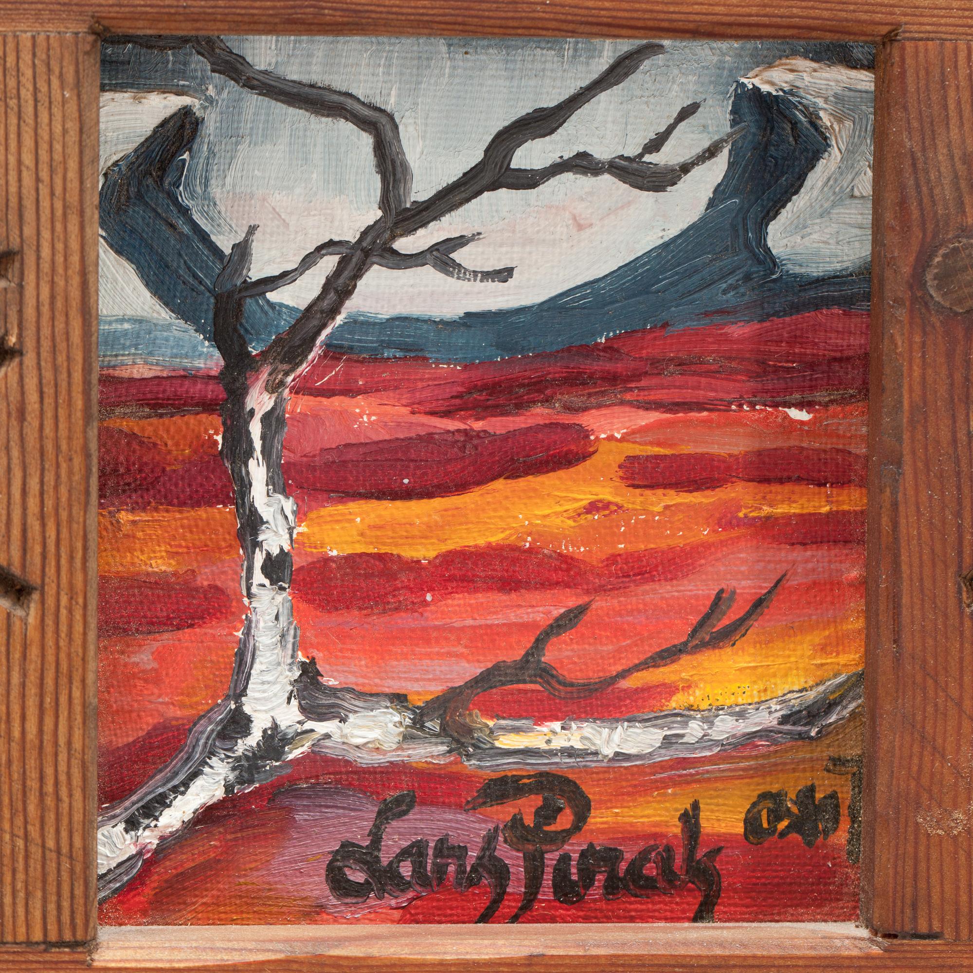 LARS PIRAK, olja på pannå, signerad.