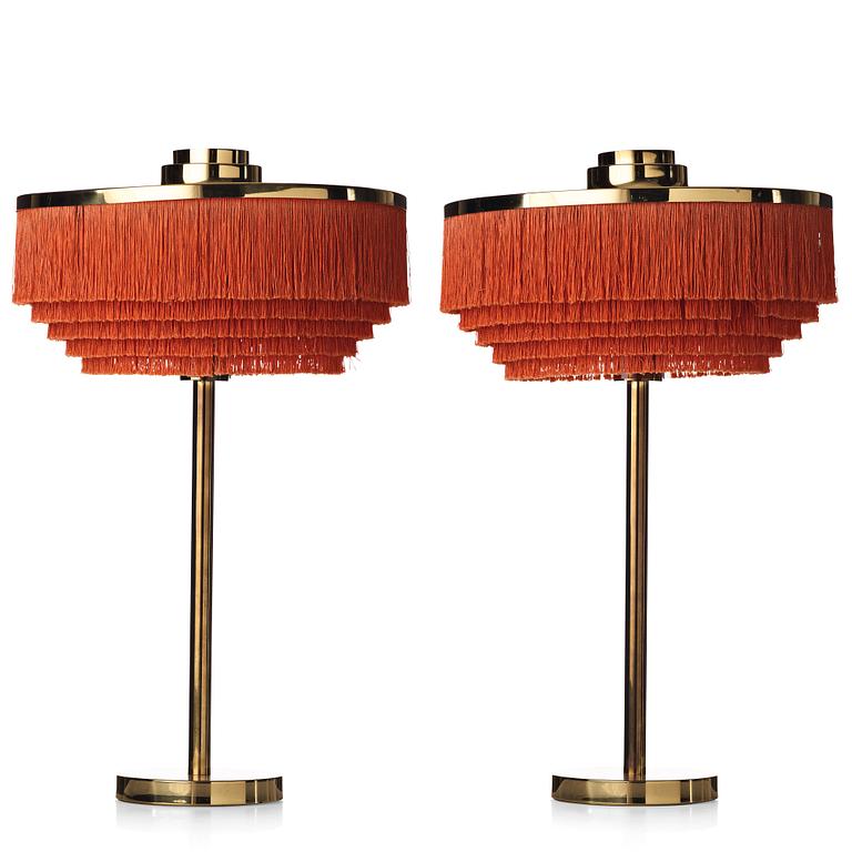 Hans-Agne Jakobsson, a pair of model B 138 brass table lights, Markaryd, Sweden 1960's.