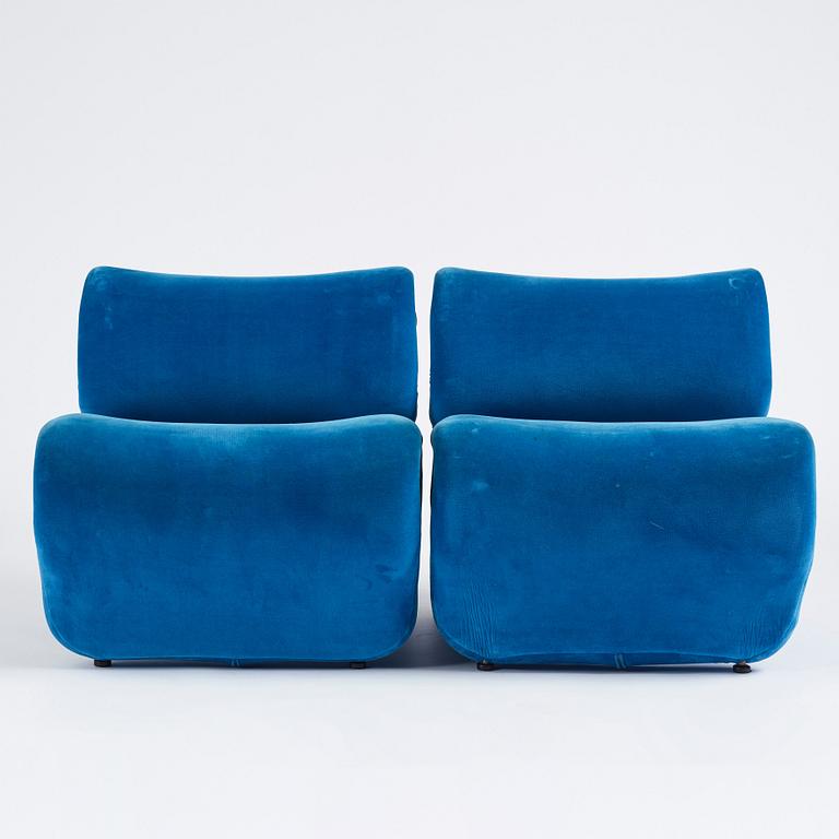 Jan Ekselius, a pair of lounge chairs, 'Etcetera', J.O. Carlssons Möbel AB, Vetlanda, 1960-70s.