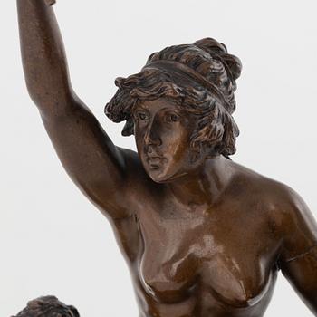 Unknown artist 19th century, sculpture, bronze, height 30 cm (including stone base 32 cm).