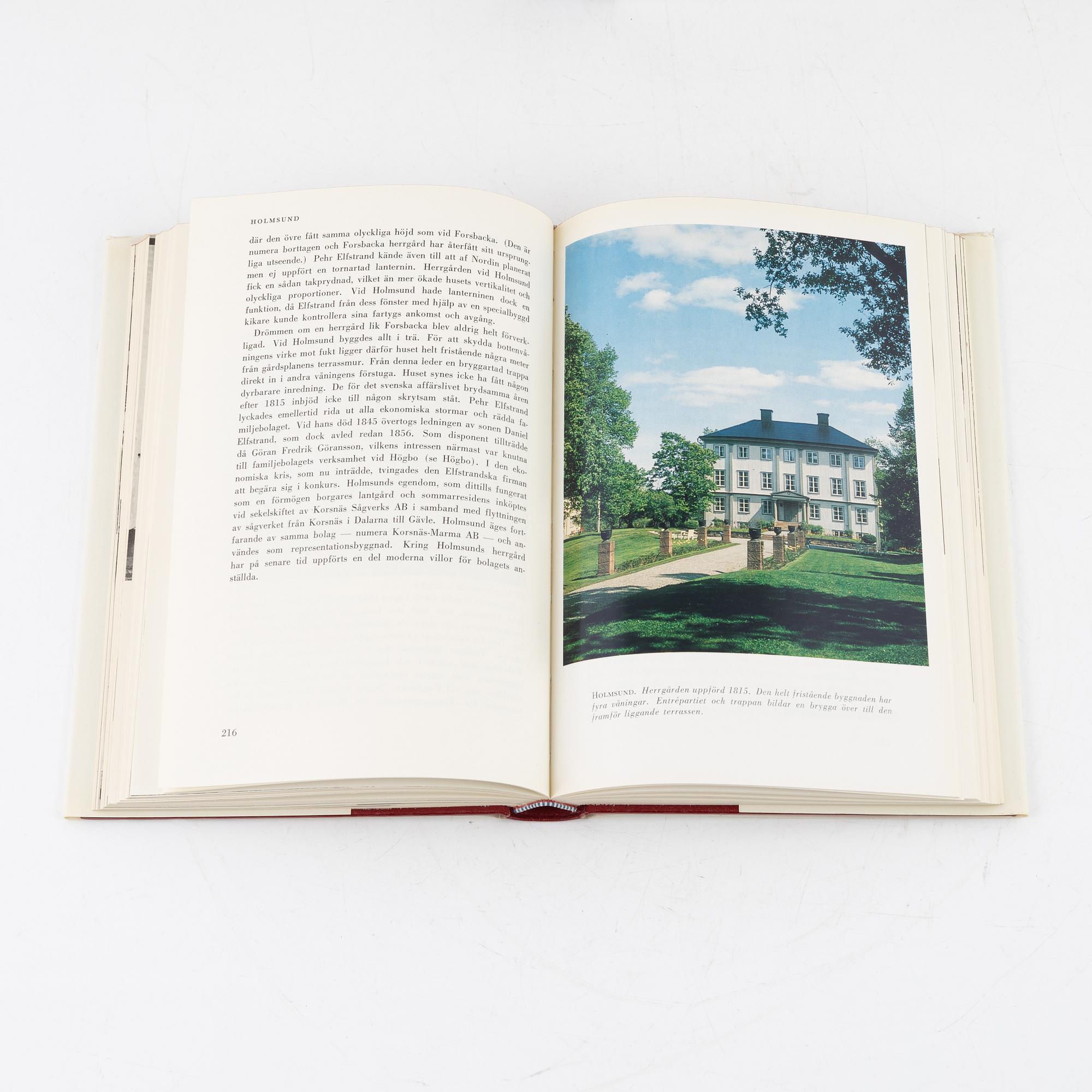 Books, 'Svenska Slott och Herresäten', 17 volumes, Allhems Förlag, Malmö, 1966-71.