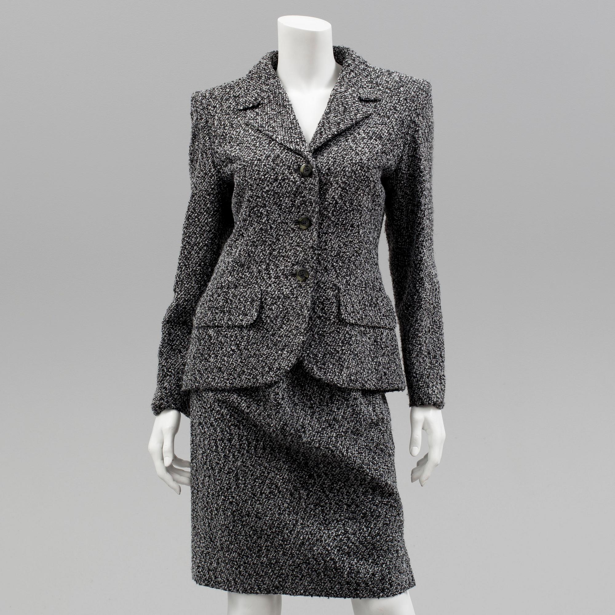 A womens two piece suit by Yves Saint Laurent.