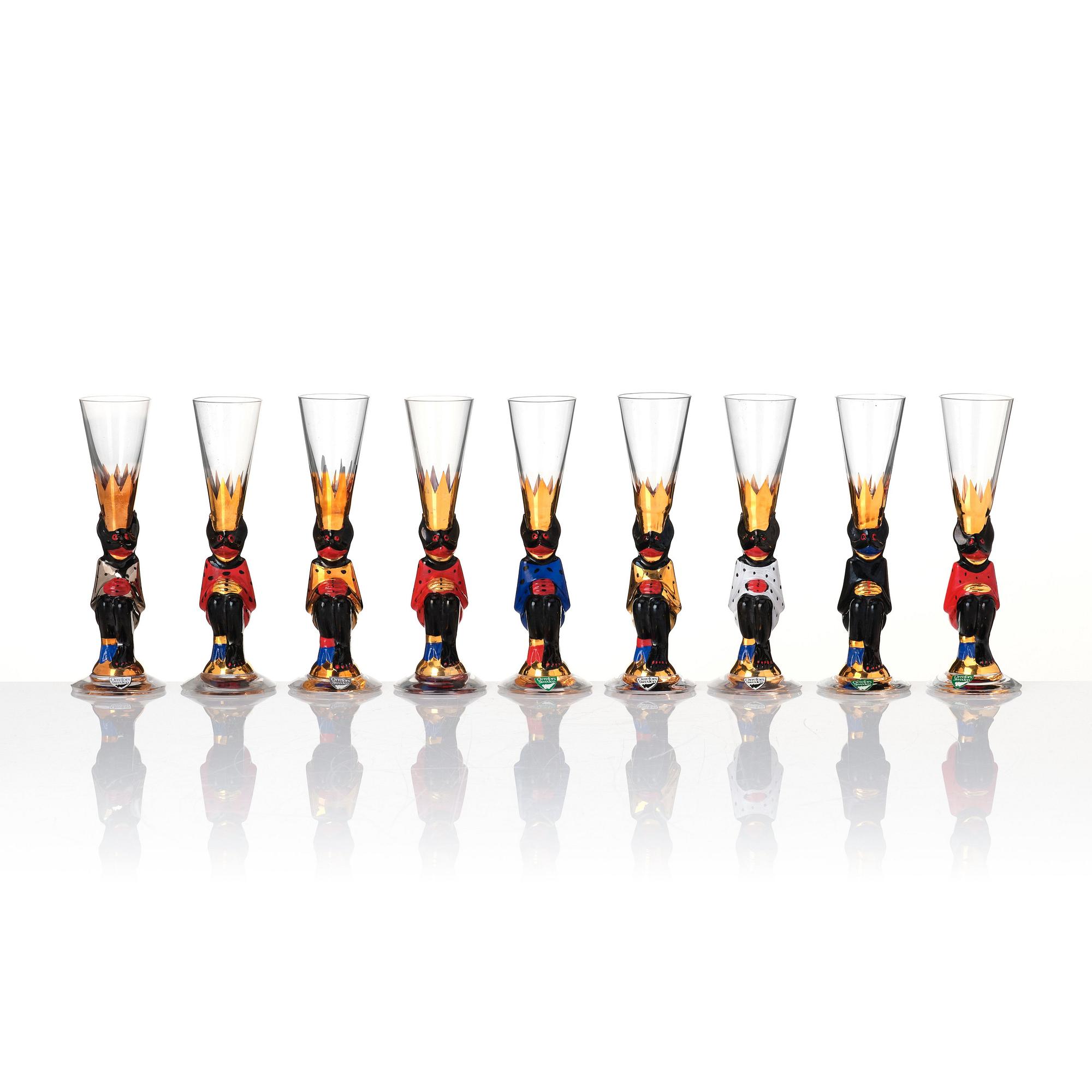 glasservis "Nobel", "Rainbow", "Aida" 47 delar, Orrefors.
