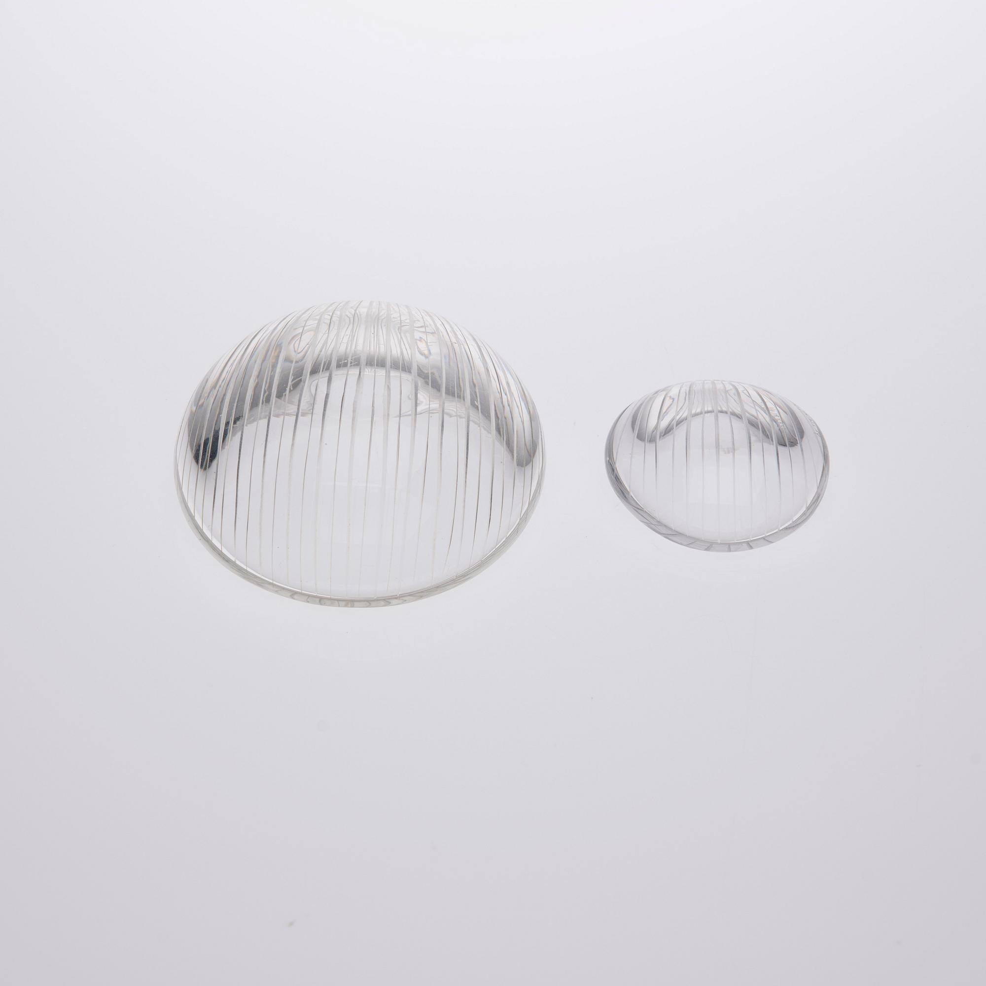 TAPIO WIRKKALA, SKÅLAR, 2 st, glas, Iittala, signerade.