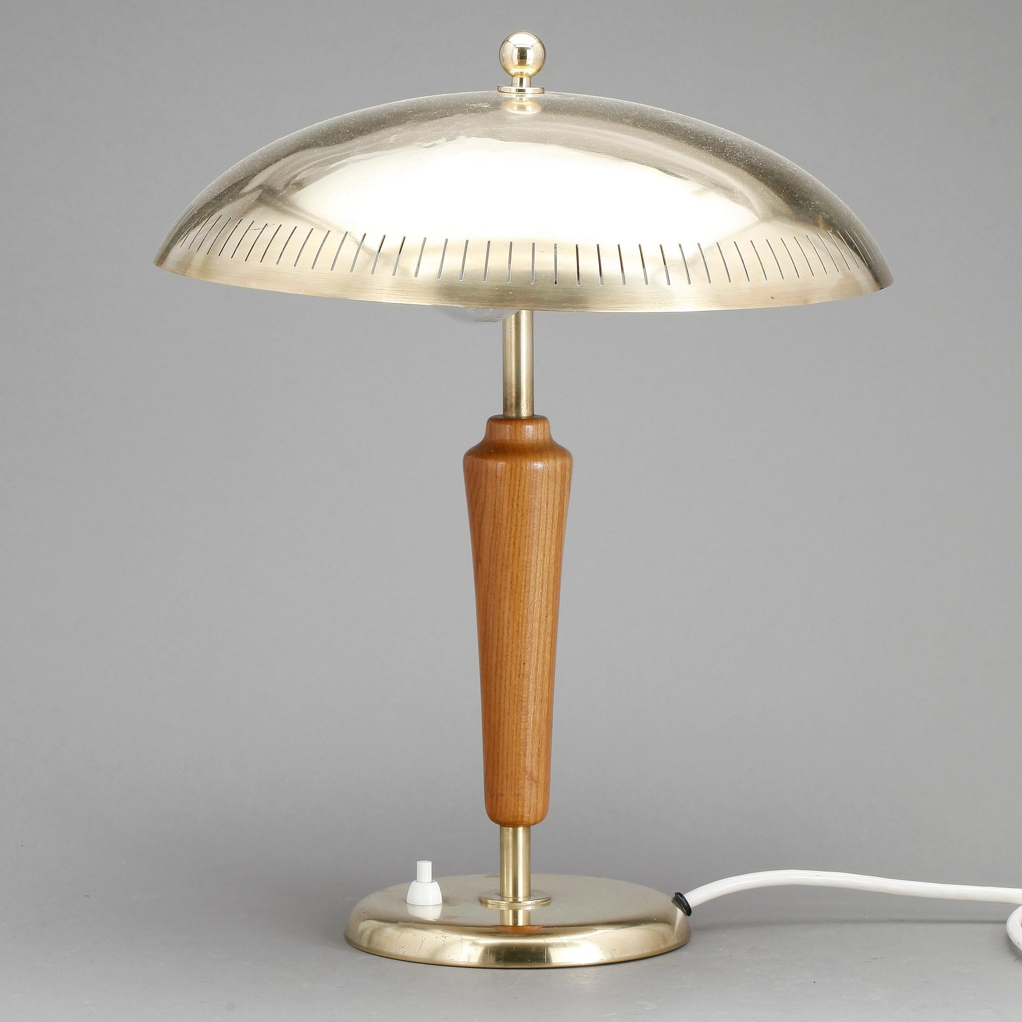BORDSLAMPA, mässing, 1900-talets mitt.
