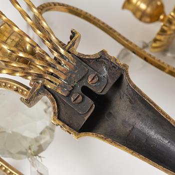 Vägglystrar, ett par, för två ljus, 1800-tal, Louis XVI-stil.