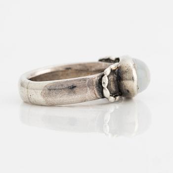 Ring, Michelsen, silver med månsten. Stockholm 1951.