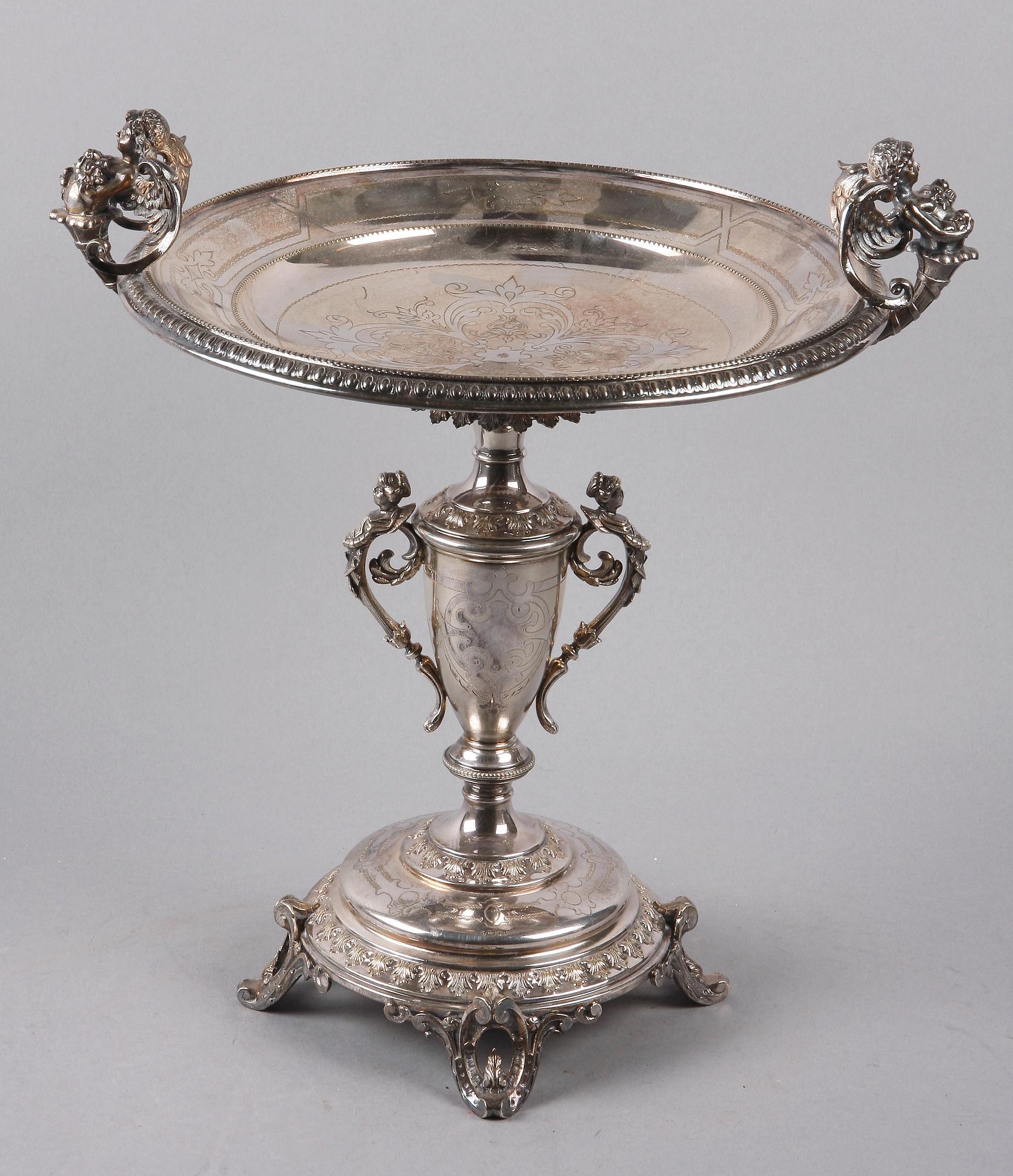 UPPSATSSKÅL, nysilver, nyrenässans, omkring 1900.