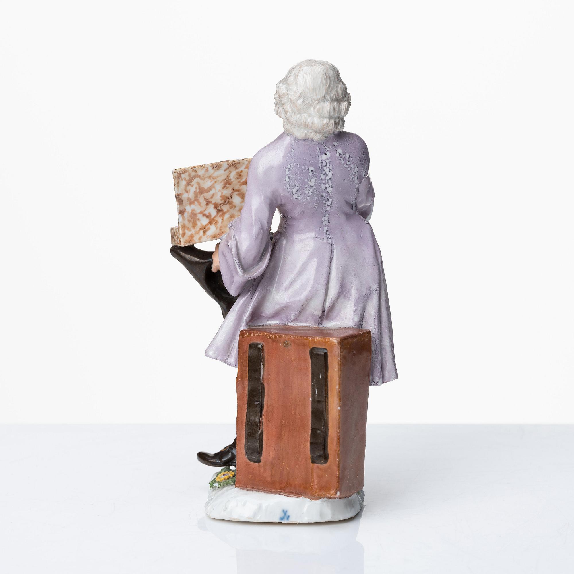 Figurin, porslin. Meissen, "Crie de Paris", 1745. Krimskramsförsäljaren.